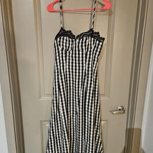 commense Black and White Gingham Dress Size Small